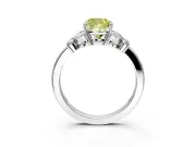Solitaire Engagement Ring Setting for Fancy Yellow Cushion Cut Center with Marquise Flower Shoulders and Prong Head in Platinum
