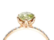 Solitaire Engagement Ring Setting for Fancy Yellow Marquise Center with Fine Pave Accents and Prong Head in Rose Gold