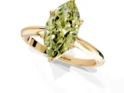 Solitaire Engagement Ring Setting for Fancy Yellow Marquise Center with Knife Ridge Band and Claw Prong Head in Yellow Gold