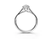 Solitaire Engagement Ring Setting for Pear-Shaped Center with Cathedral Band and Prong Head in White Gold