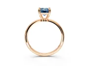 Minimalist Solitaire Engagement Ring Setting for Fancy Blue Emerald Cut Center with Thin Band and Prong Head in Rose Gold
