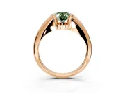 Tension Engagement Ring Setting for Fancy Green Oval Center with Wide Tapered Band and Tension Head in Rose Gold