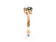 Solitaire Engagement Ring Setting for Fancy Green Heart-Shaped Center with Plain Bypass Twist Band and Prong Head in Rose Gold