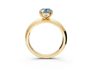 Solitaire Engagement Ring Setting for Fancy Blue Oval Center with Wide Knife Ridge Band and Prong Head in Yellow Gold