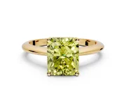 Solitaire Engagement Ring Setting for Fancy Yellow Radiant Cut Center with Knife Ridge Band and Claw Prong Head in Yellow Gold