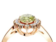 Starburst Halo Engagement Ring Setting for Fancy Yellow Marquise Center with Flat Cathedral Band and Prong Head in Rose Gold