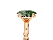 Solitaire Engagement Ring Setting for Fancy Green Oval Center with Bamboo Band and Prong Head in Rose Gold