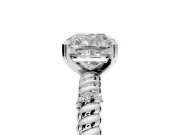 Rope Engagement Ring Setting for Cushion Cut Center with Accent Shoulders and Prong Head in White Gold