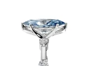 Solitaire Engagement Ring Setting for Fancy Blue Marquise Center with Bezel Station Band and Prong Head in Platinum