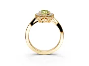Starburst Halo Engagement Ring Setting for Fancy Yellow Marquise Center with Flat Cathedral Band and Prong Head in Yellow Gold
