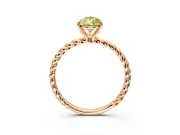 Solitaire Engagement Ring Setting for Fancy Yellow Pear-Shaped Center with Plain Twisted Rope Band and Prong Head in Rose Gold
