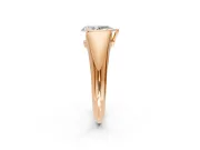 Tension Engagement Ring Setting for Pear-Shaped Center with Wide Tapered Band and Tension Head in Rose Gold