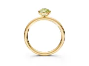 Low-Set Solitaire Engagement Ring Setting for Fancy Yellow Pear-Shaped Center with Thin Plain Band and Prong Head in Yellow Gold