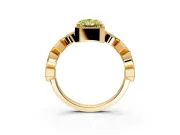 Milgrain Bezel Engagement Ring Setting for Fancy Yellow Radiant Cut Center with Marquise Stations and Bezel Head in Yellow Gold
