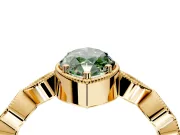 Vintage Station Engagement Ring Setting for Fancy Green Marquise Center with Accents and Prong Head in Yellow Gold
