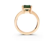 Solitaire Engagement Ring Setting for Fancy Green Asscher Cut Center with Plain Band and Flat Tab Prong Head in Rose Gold