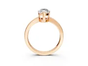 Solitaire Engagement Ring Setting for Marquise Center with Plain Band and Flat Tab Prong Head in Rose Gold