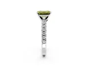 Solitaire Engagement Ring Setting for Fancy Yellow Emerald Cut Center with Large Accents and Prong Head in Platinum