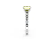 Solitaire Engagement Ring Setting for Fancy Yellow Asscher Cut Center with Large Accents and Prong Head in Platinum
