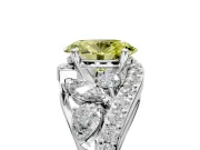 Halo Engagement Ring Setting for Fancy Yellow Oval Center with Marquise and Pave Bypass Band and Prong Head in Platinum