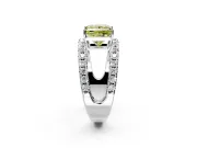 Solitaire Engagement Ring Setting for Fancy Yellow Princess Cut Center with Wide-Open Split Shank and Prong Head in Sterling Silver