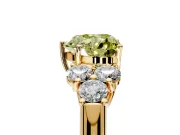 Cluster Engagement Ring Setting for Fancy Yellow Heart-Shaped Center with Round Cut Accent Frame and Prong Head in Yellow Gold