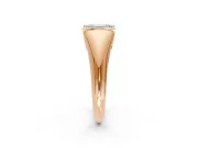Tension Engagement Ring Setting for Emerald Cut Center with Wide Tapered Band and Tension Head in Rose Gold