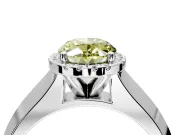 Halo Engagement Ring Setting for Fancy Yellow Oval Center with Knife Ridge Cathedral Band and Prong Head in Sterling Silver