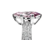 Solitaire Engagement Ring Setting for Fancy Pink Marquise Center with Multi-Row Pave Accents and Basket Head in Sterling Silver