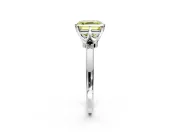 Solitaire Engagement Ring Setting for Fancy Yellow Asscher Cut Center with Plain Band and Tulip Prong Head in White Gold