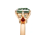 Solitaire Engagement Ring Setting for Fancy Green Princess Cut Center with Plain Band and Tulip Prong Head in Rose Gold