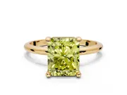 Minimalist Solitaire Engagement Ring Setting for Fancy Yellow Radiant Cut Center with Thin Band and Prong Head in Yellow Gold