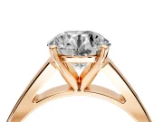 Solitaire Engagement Ring Setting for Round Cut Center with Tapered Split Shoulders and Prong Head in Rose Gold