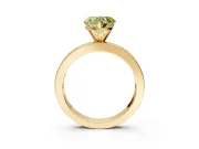 Solitaire Engagement Ring Setting for Fancy Yellow Heart-Shaped Center with Channel Baguette Band and Prong Head in Yellow Gold