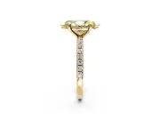 Solitaire Engagement Ring Setting for Fancy Yellow Marquise Center with Fine Pave Narrow Band and Prong Head in Yellow Gold