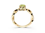 Solitaire Engagement Ring Setting for Fancy Yellow Cushion Cut Center with Twisted Pave Band and Prong Head in Yellow Gold