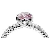 Rope Engagement Ring Setting for Fancy Pink Marquise Center with Accent Shoulders and Prong Head in Sterling Silver