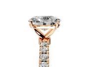 Open Basket Engagement Ring Setting for Oval Center with Pave Band and Prong Head in Rose Gold