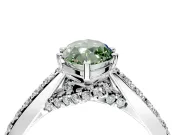 Solitaire Engagement Ring Setting for Fancy Green Marquise Center with Crossover Accents and Prong Head in Platinum