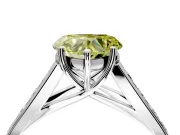 Solitaire Engagement Ring Setting for Fancy Yellow Heart-Shaped Center with Cathedral Channel Band and Prong Head in White Gold