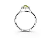 Solitaire Engagement Ring Setting for Fancy Yellow Marquise Center with V Split Shank and Bezel Head in White Gold