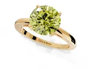 Solitaire Engagement Ring Setting for Fancy Yellow Round Cut Center with Basket Rail and Prong Head in Yellow Gold