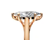 Solitaire Engagement Ring Setting for Marquise Center with Cathedral Band and Prong Head in Rose Gold