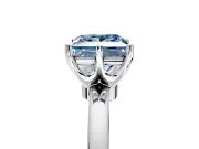 Solitaire Engagement Ring Setting for Fancy Blue Princess Cut Center with Plain Band and Tulip Prong Head in Sterling Silver