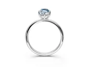 Hidden Halo Engagement Ring Setting for Fancy Blue Marquise Center with Thin Round-Wire Band and Prong Head in Platinum