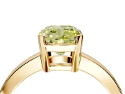 Solitaire Engagement Ring Setting for Fancy Yellow Cushion Cut Center with Plain Band and Flat Tab Prong Head in Yellow Gold