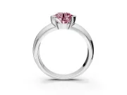 Tension Engagement Ring Setting for Fancy Pink Round Cut Center with Wide Flat Band and Tension Head in Sterling Silver