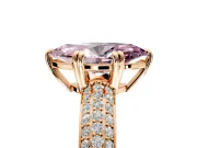 Solitaire Engagement Ring Setting for Fancy Pink Marquise Center with Multi-Row Pave Accents and Basket Head in Rose Gold