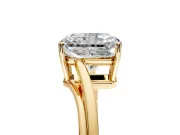 Solitaire Engagement Ring Setting for Radiant Cut Center with Plain Bypass Twist Band and Prong Head in Yellow Gold
