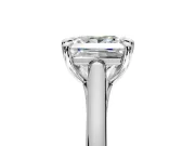 Solitaire Engagement Ring Setting for Princess Cut Center with Cathedral Band and Prong Head in Sterling Silver